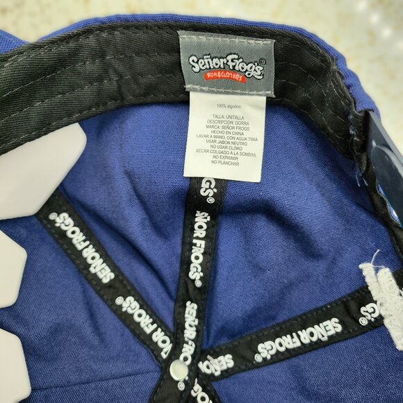 Senor Frogs Blue Brimmed Hat with Surfing Themed Logo - Picture 7 of 9